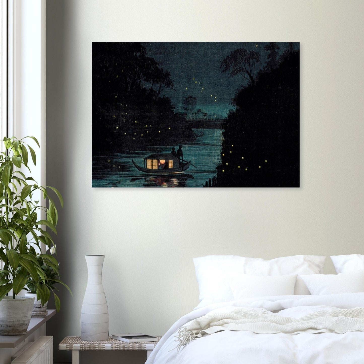 Fireflies at Ochanomizu by kobayashi kiyochika - Premium Matte Paper Poster