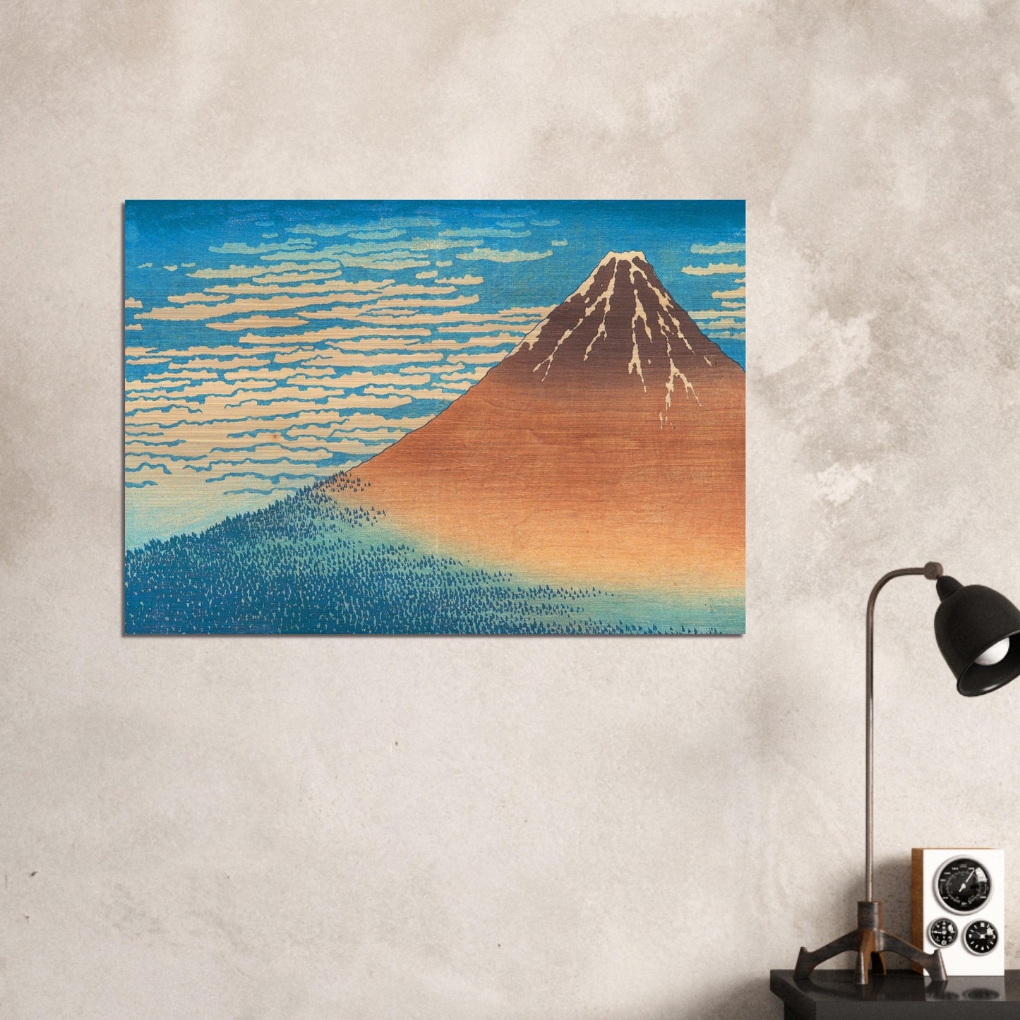 Fine Wind, Clear Morning by Katsushika Hokusai - Brushed Aluminum Print