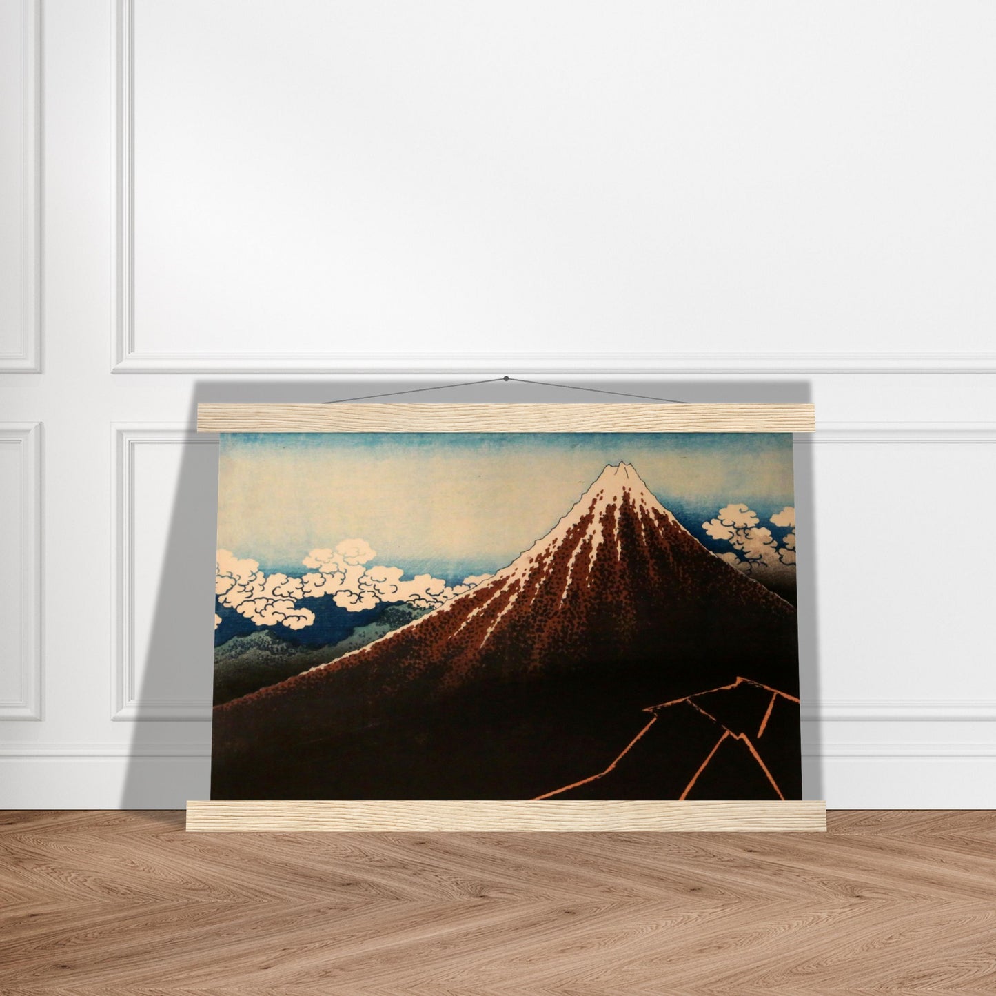 Thunderstorm Beneath the Summit by Katsushika Hokusai - Museum Quality Matte Paper Poster with Hanger