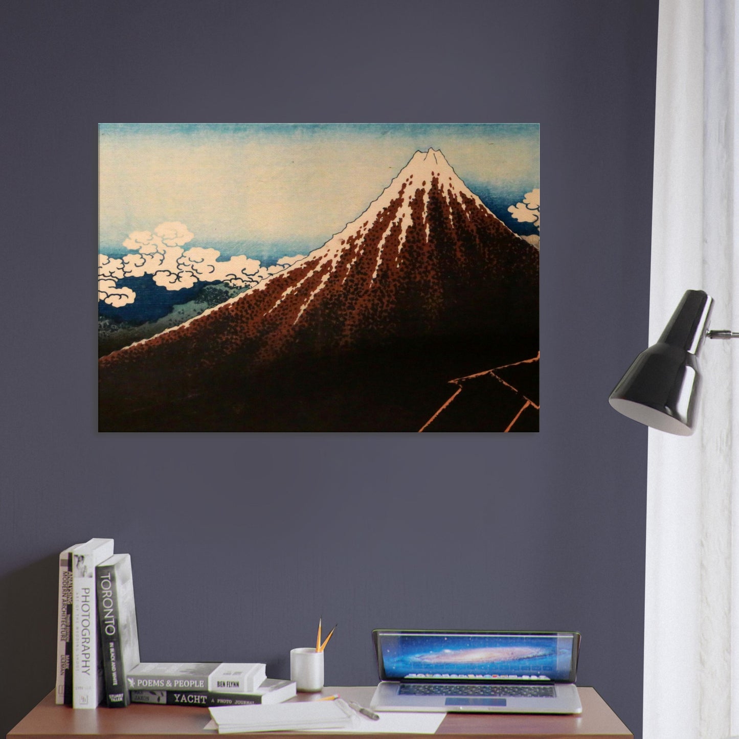 Thunderstorm Beneath the Summit by Katsushika Hokusai - Canvas Print