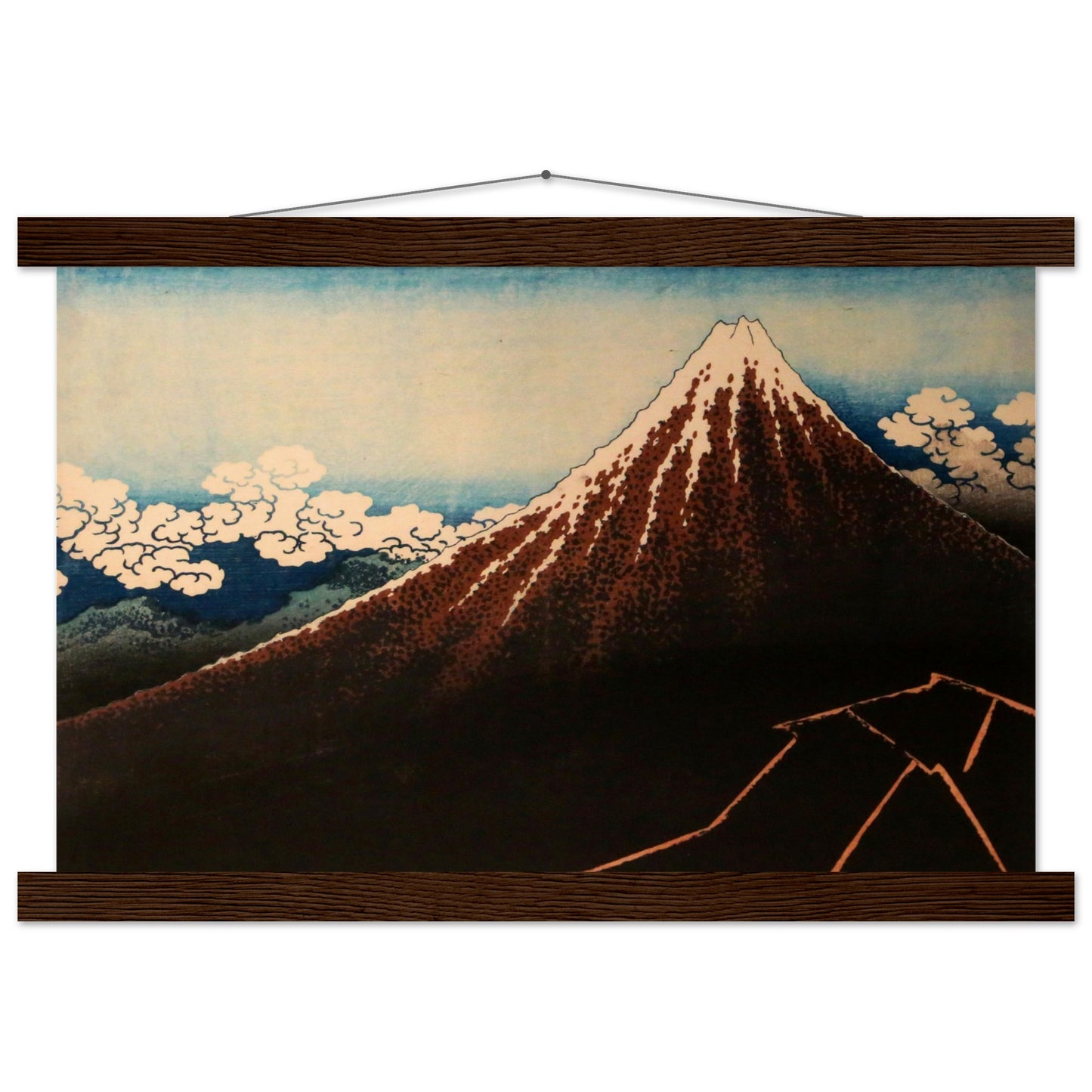 Thunderstorm Beneath the Summit by Katsushika Hokusai - Museum Quality Matte Paper Poster with Hanger