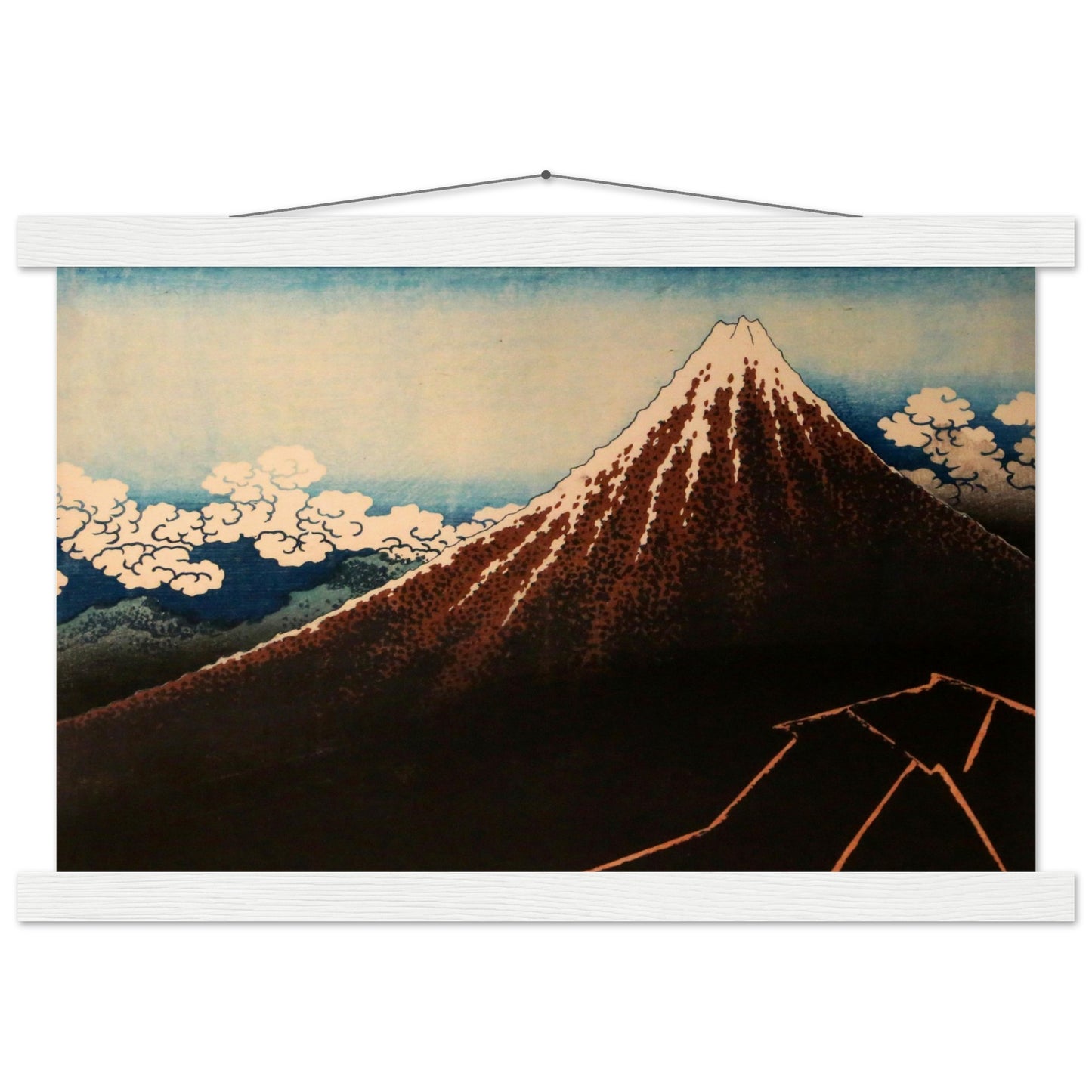 Thunderstorm Beneath the Summit by Katsushika Hokusai - Museum Quality Matte Paper Poster with Hanger