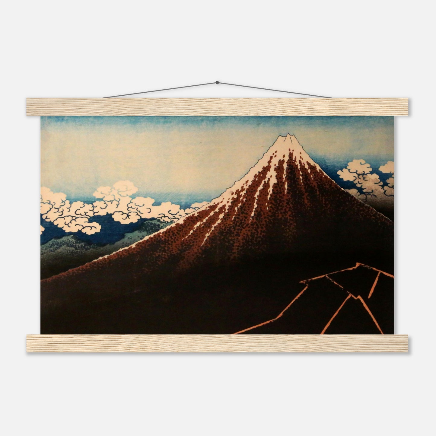 Thunderstorm Beneath the Summit by Katsushika Hokusai - Museum Quality Matte Paper Poster with Hanger