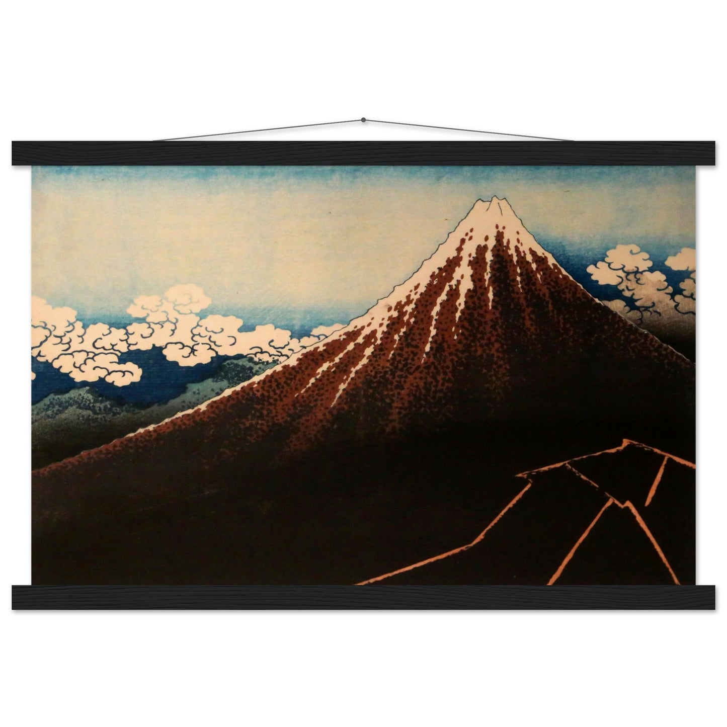 Thunderstorm Beneath the Summit by Katsushika Hokusai - Museum Quality Matte Paper Poster with Hanger