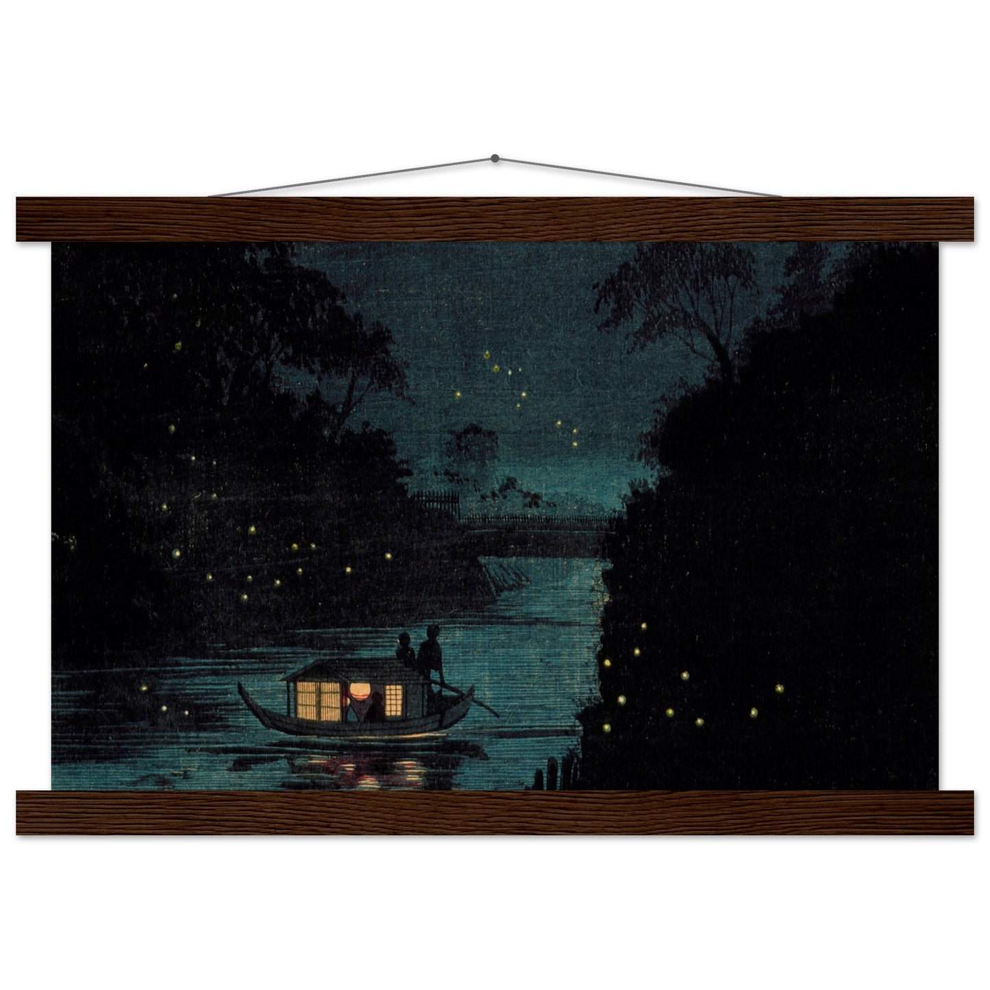 Fireflies at Ochanomizu by kobayashi kiyochika - Museum Quality Matte Paper Poster with Hanger