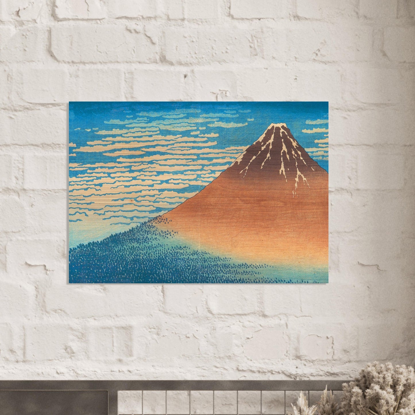 Fine Wind, Clear Morning by Katsushika Hokusai - Brushed Aluminum Print