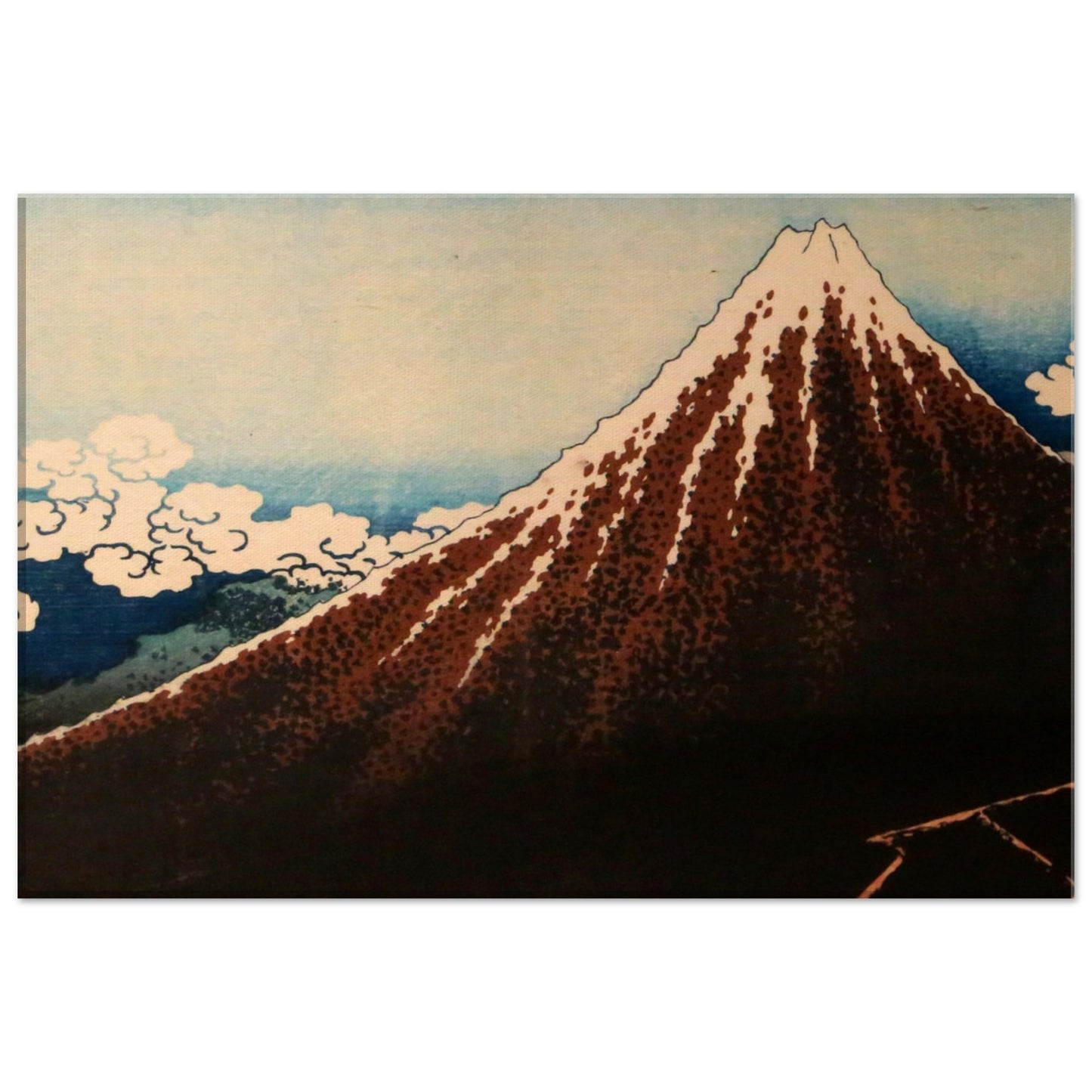 Thunderstorm Beneath the Summit by Katsushika Hokusai - Canvas Print