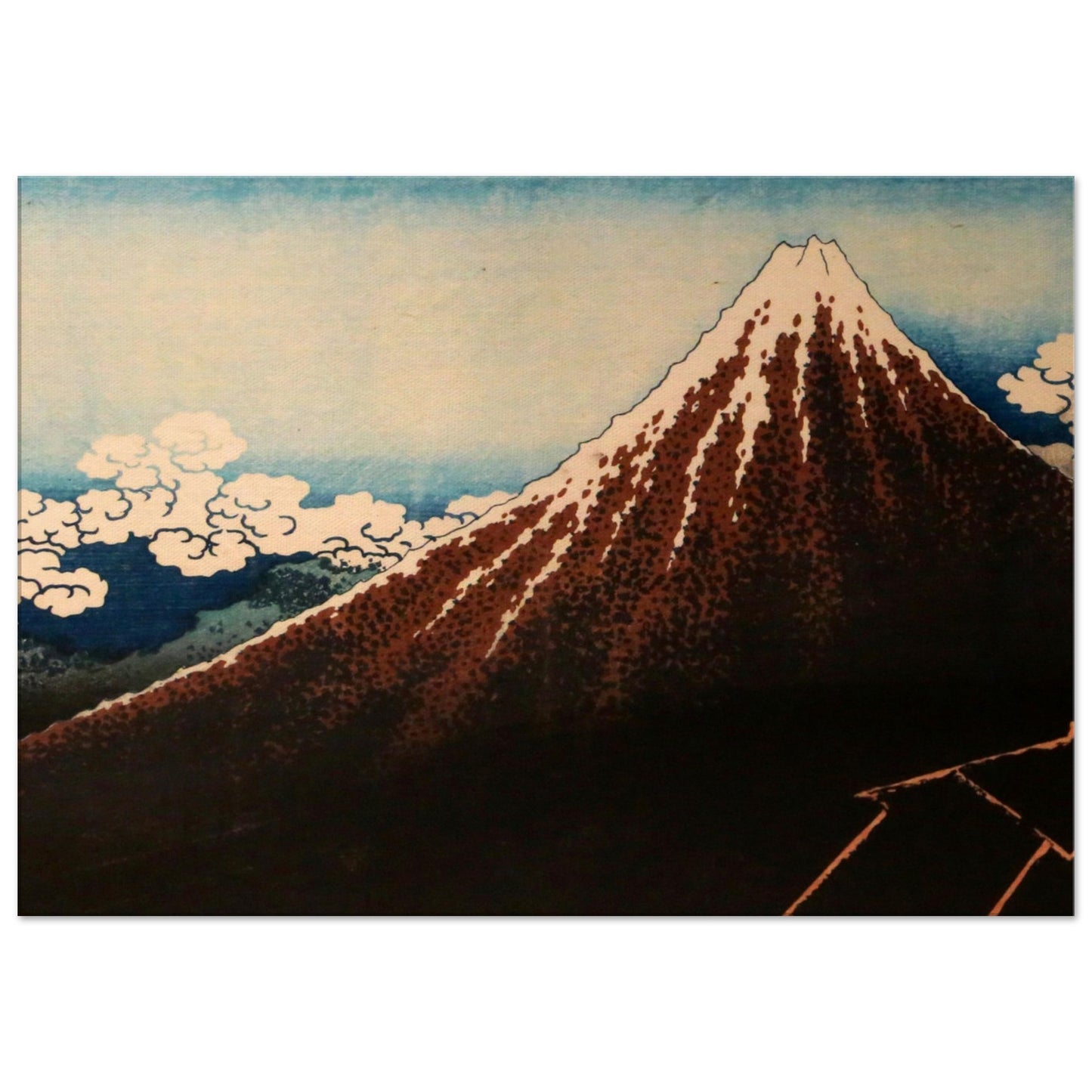 Thunderstorm Beneath the Summit by Katsushika Hokusai - Canvas Print