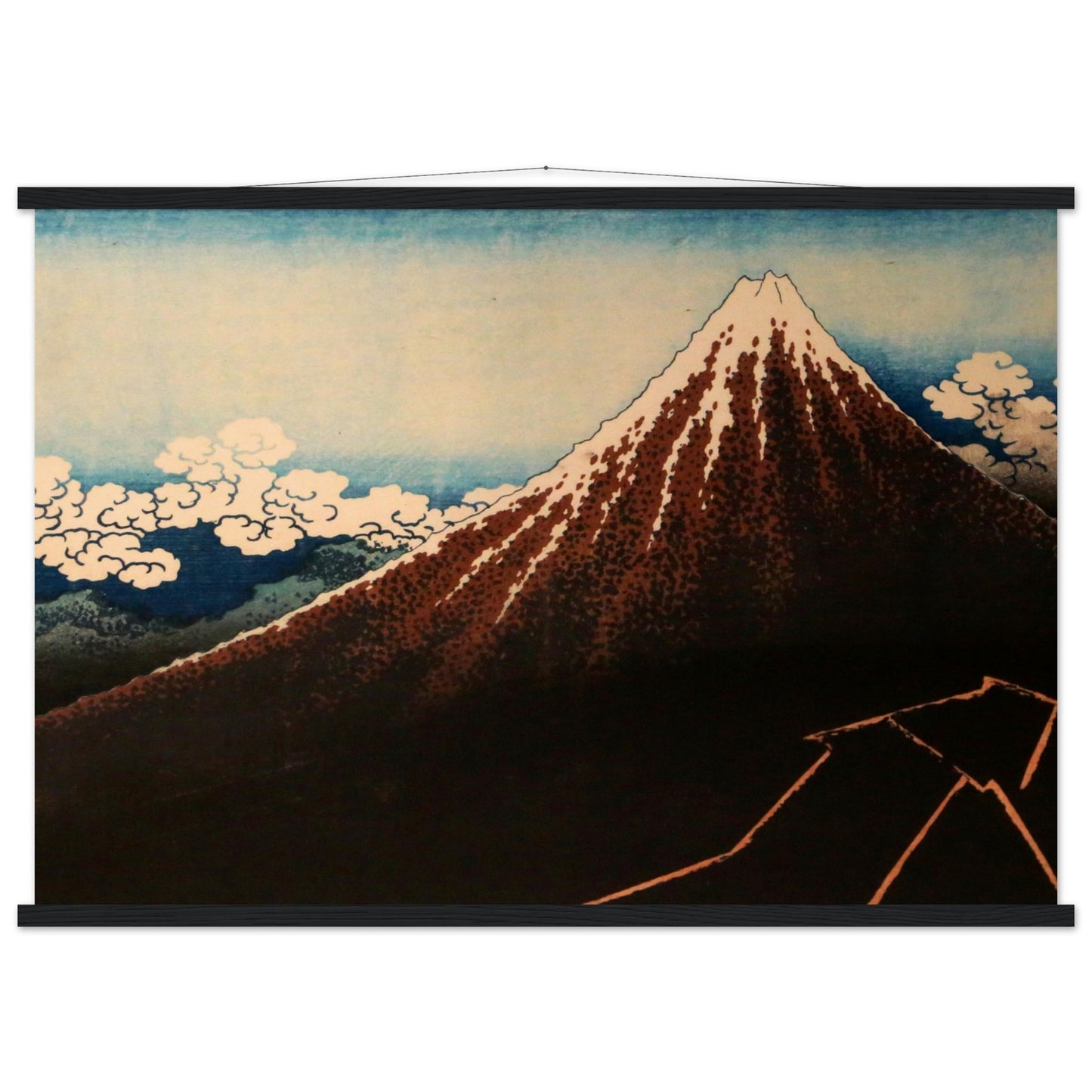 Thunderstorm Beneath the Summit by Katsushika Hokusai - Museum Quality Matte Paper Poster with Hanger