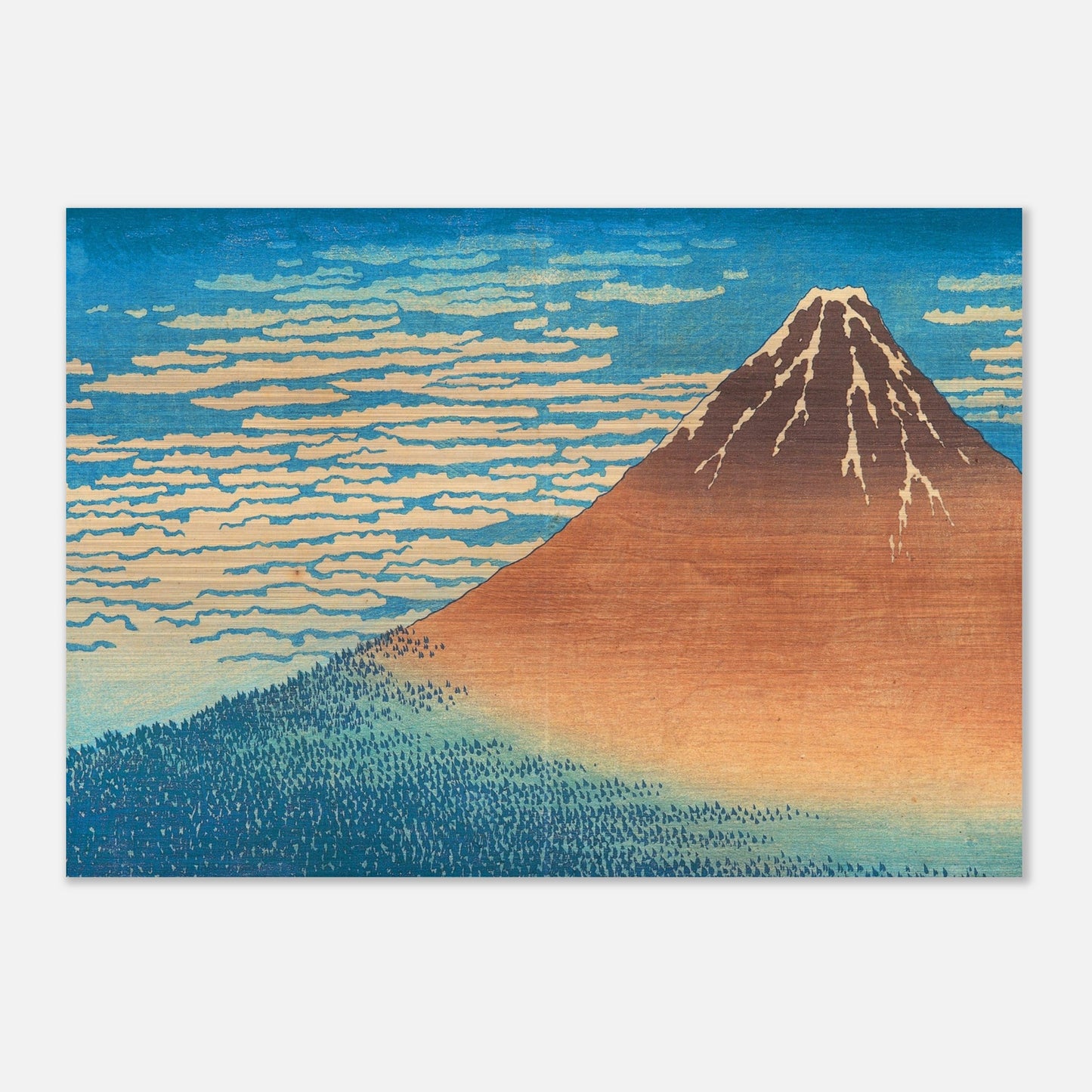 Fine Wind, Clear Morning by Katsushika Hokusai - Brushed Aluminum Print