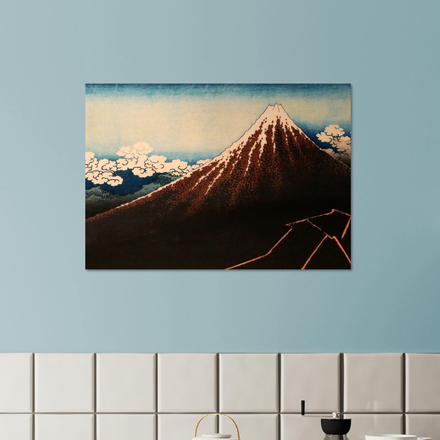 Thunderstorm Beneath the Summit by Katsushika Hokusai - Premium Matte Paper Poster