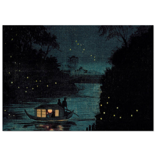 Fireflies at Ochanomizu by kobayashi kiyochika - Canvas Print