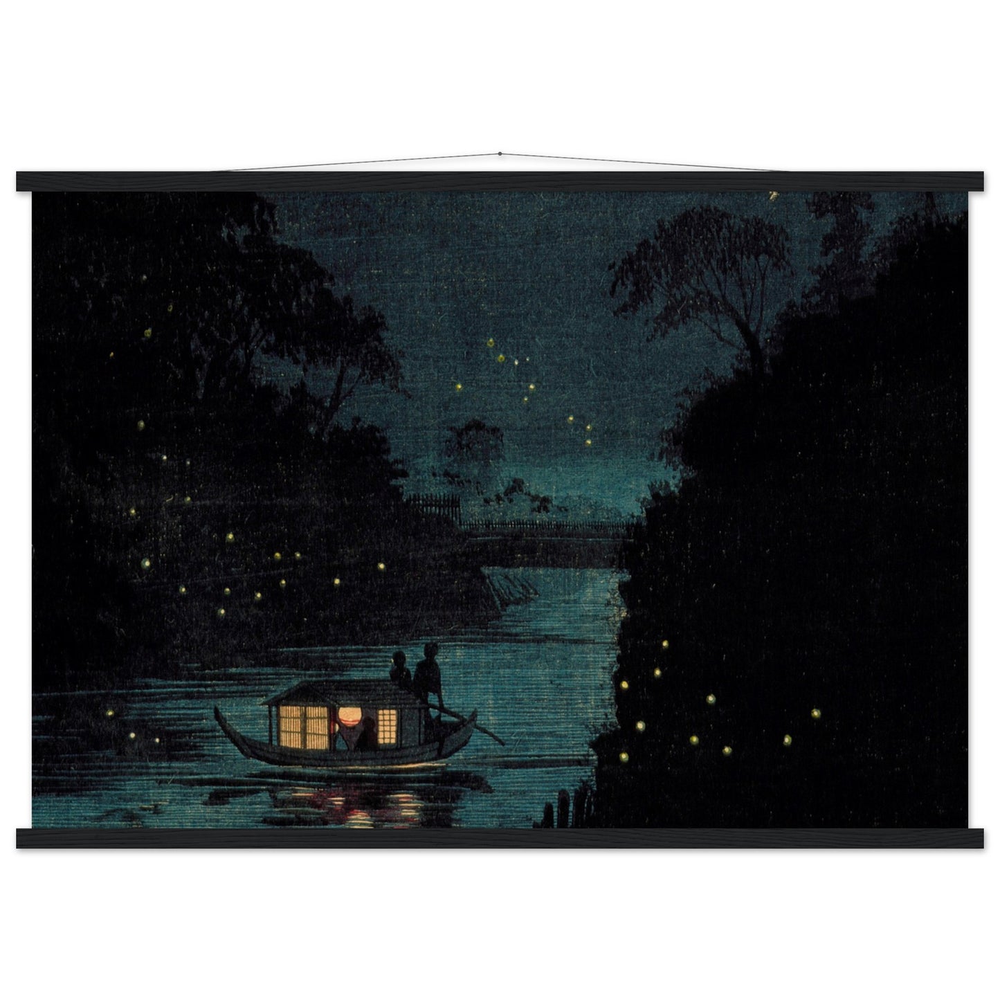 Fireflies at Ochanomizu by kobayashi kiyochika - Museum Quality Matte Paper Poster with Hanger