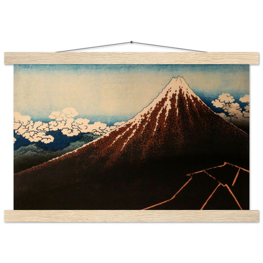 Thunderstorm Beneath the Summit by Katsushika Hokusai - Museum Quality Matte Paper Poster with Hanger