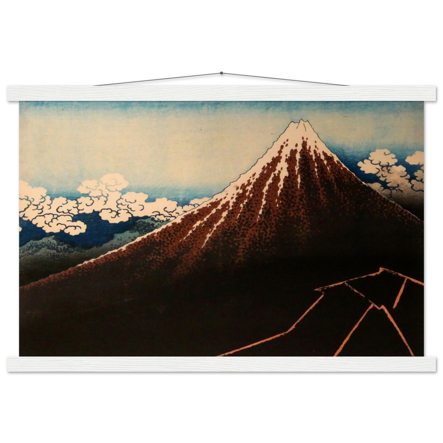 Thunderstorm Beneath the Summit by Katsushika Hokusai - Museum Quality Matte Paper Poster with Hanger