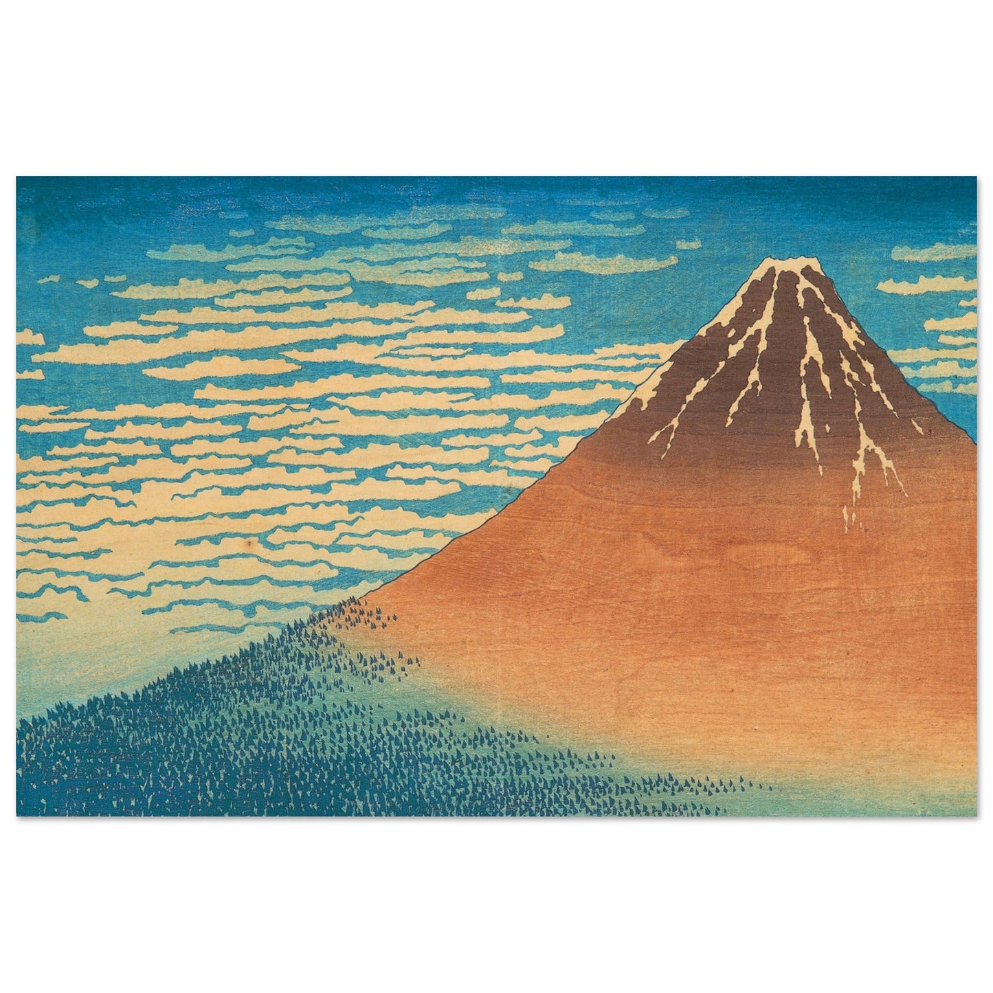 Fine Wind, Clear Morning by Katsushika Hokusai - Wood Print