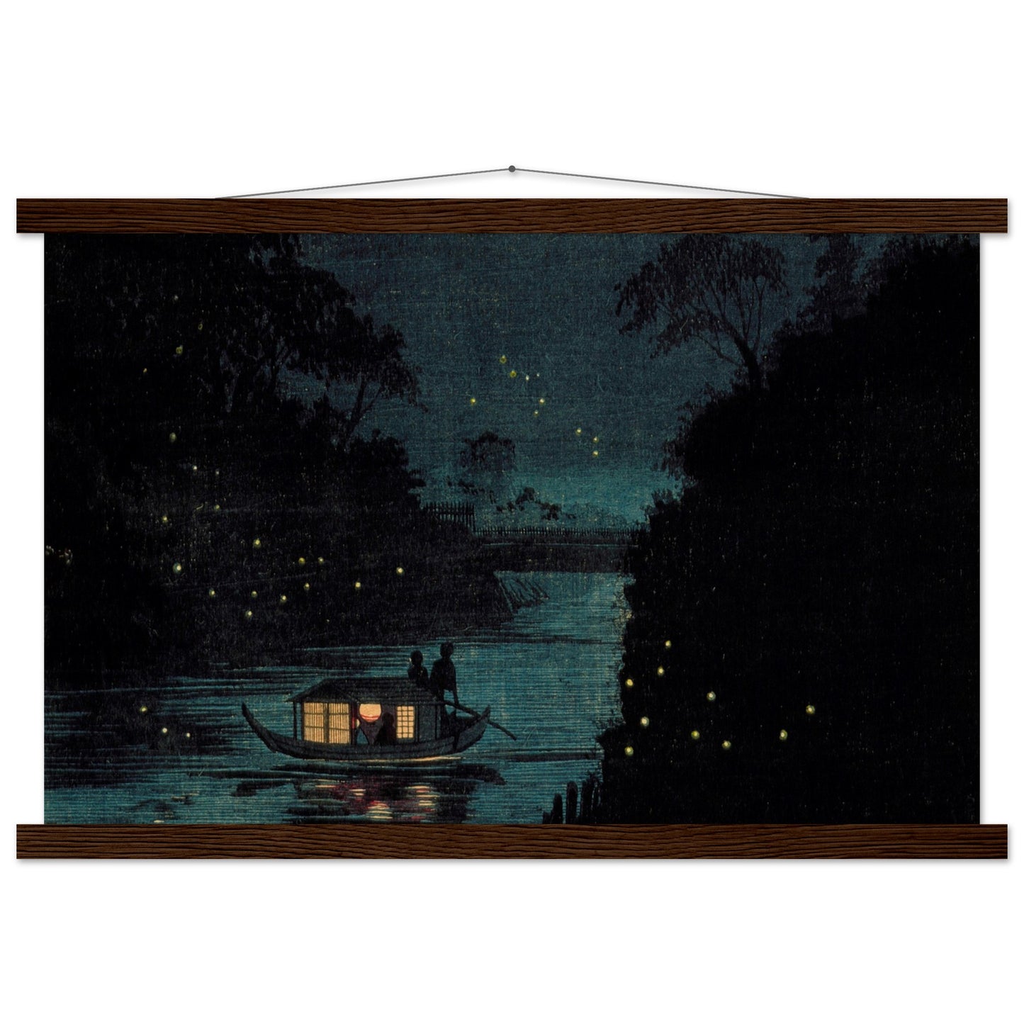 Fireflies at Ochanomizu by kobayashi kiyochika - Museum Quality Matte Paper Poster with Hanger