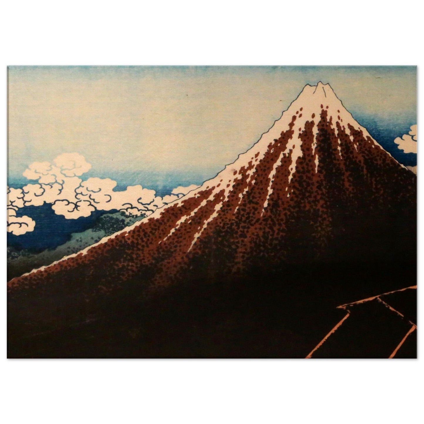 Thunderstorm Beneath the Summit by Katsushika Hokusai - Canvas Print